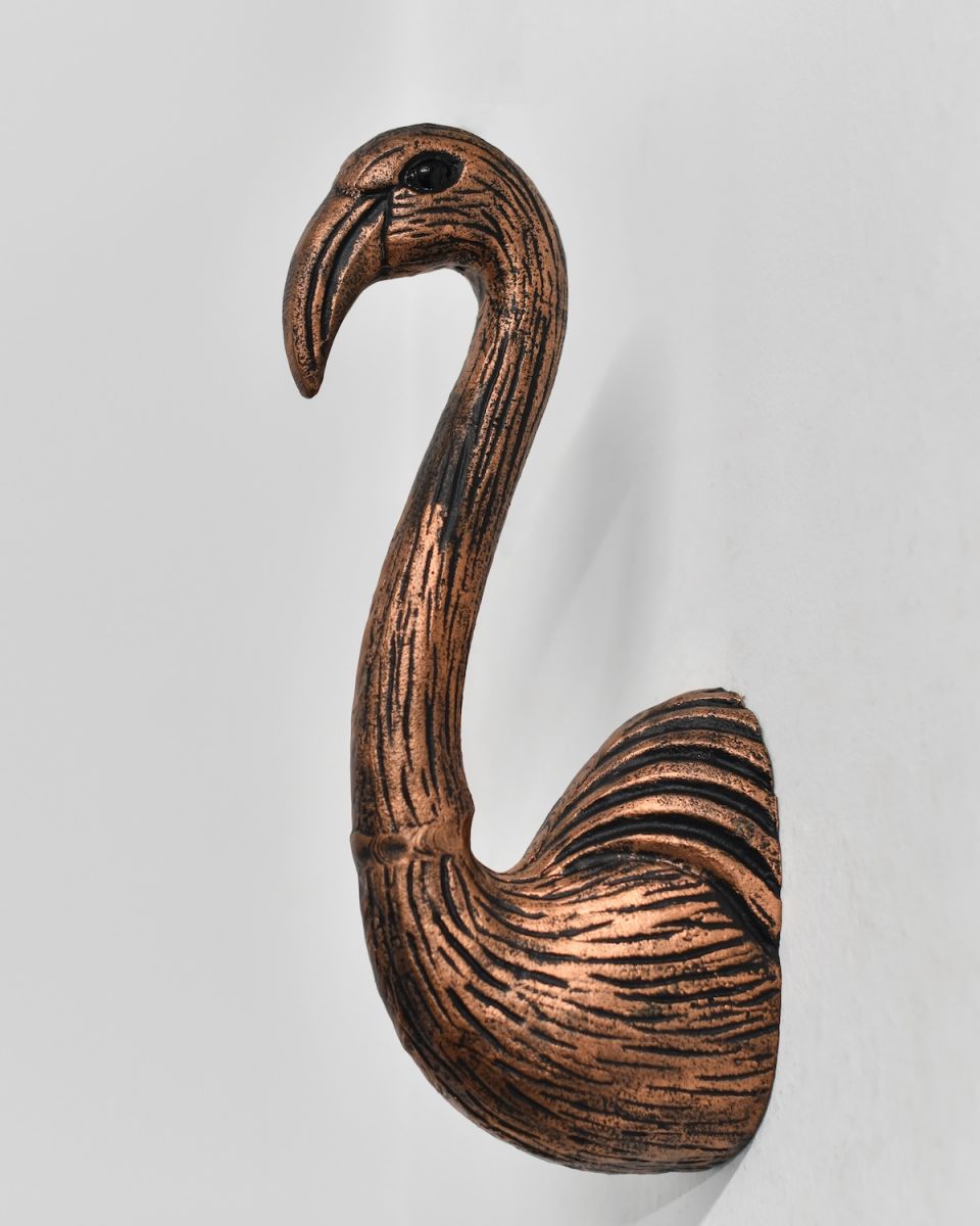 Copper Flamingo Wall Bust - 41cm