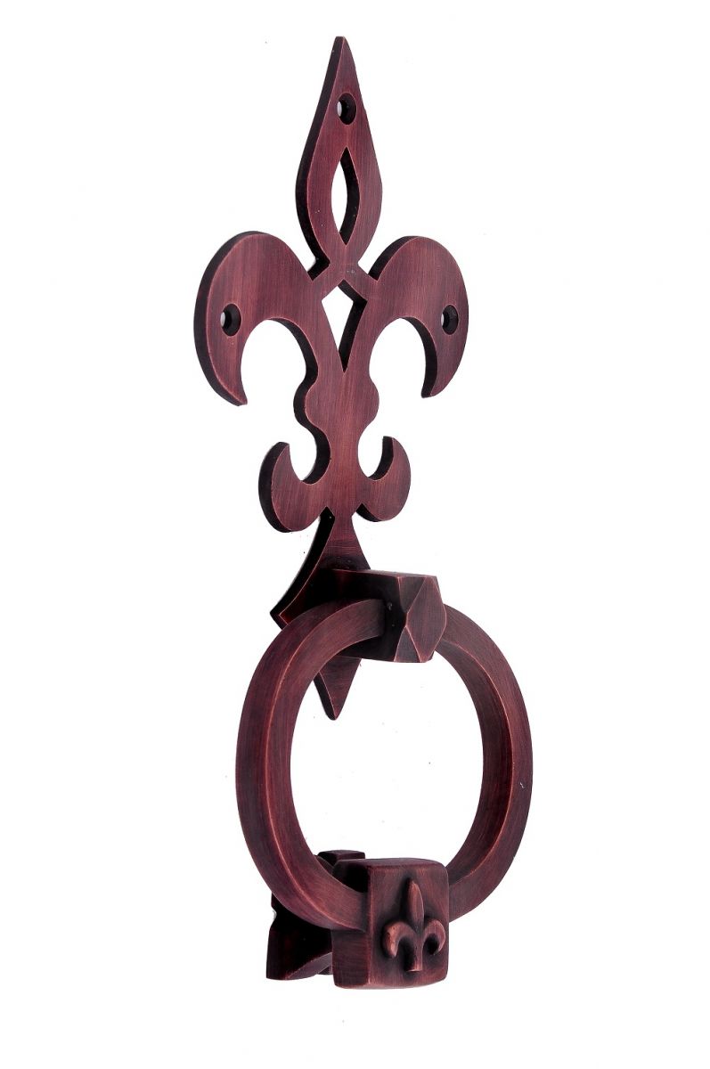 “Emile Auvergne” Antique Copper Fleur De Lys Door Knocker