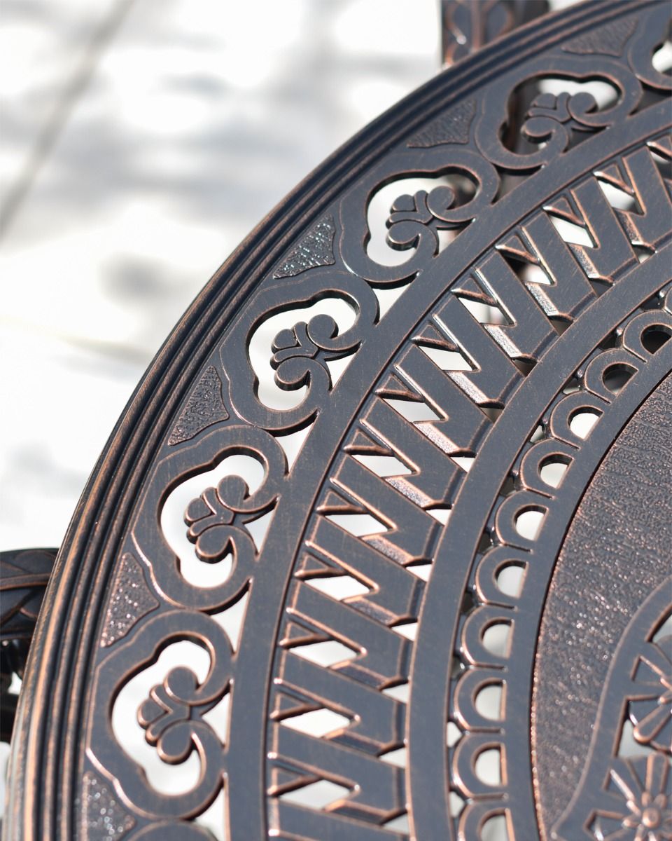 Close up of Decorative Metal Table 