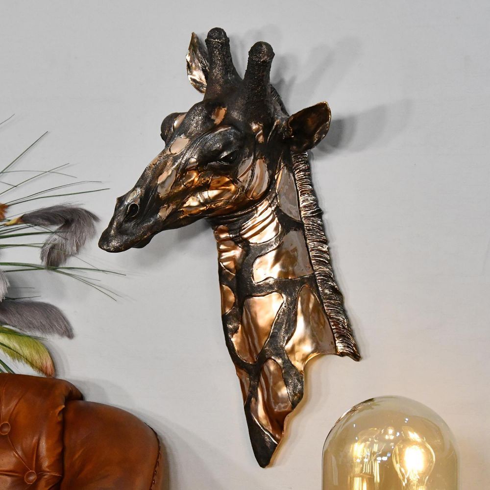 Copper Giraffe Bust Wall Art Copper Giraffe Bust Wall Art