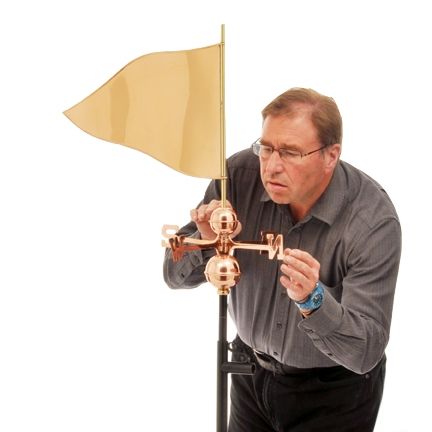 Weathervane - Polished Copper - Golf Tee Flag