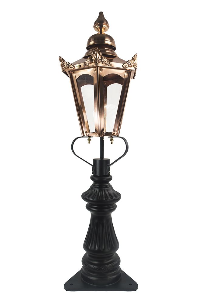 Copper Hexagonal Fluted Patio & Driveway Light 103cm