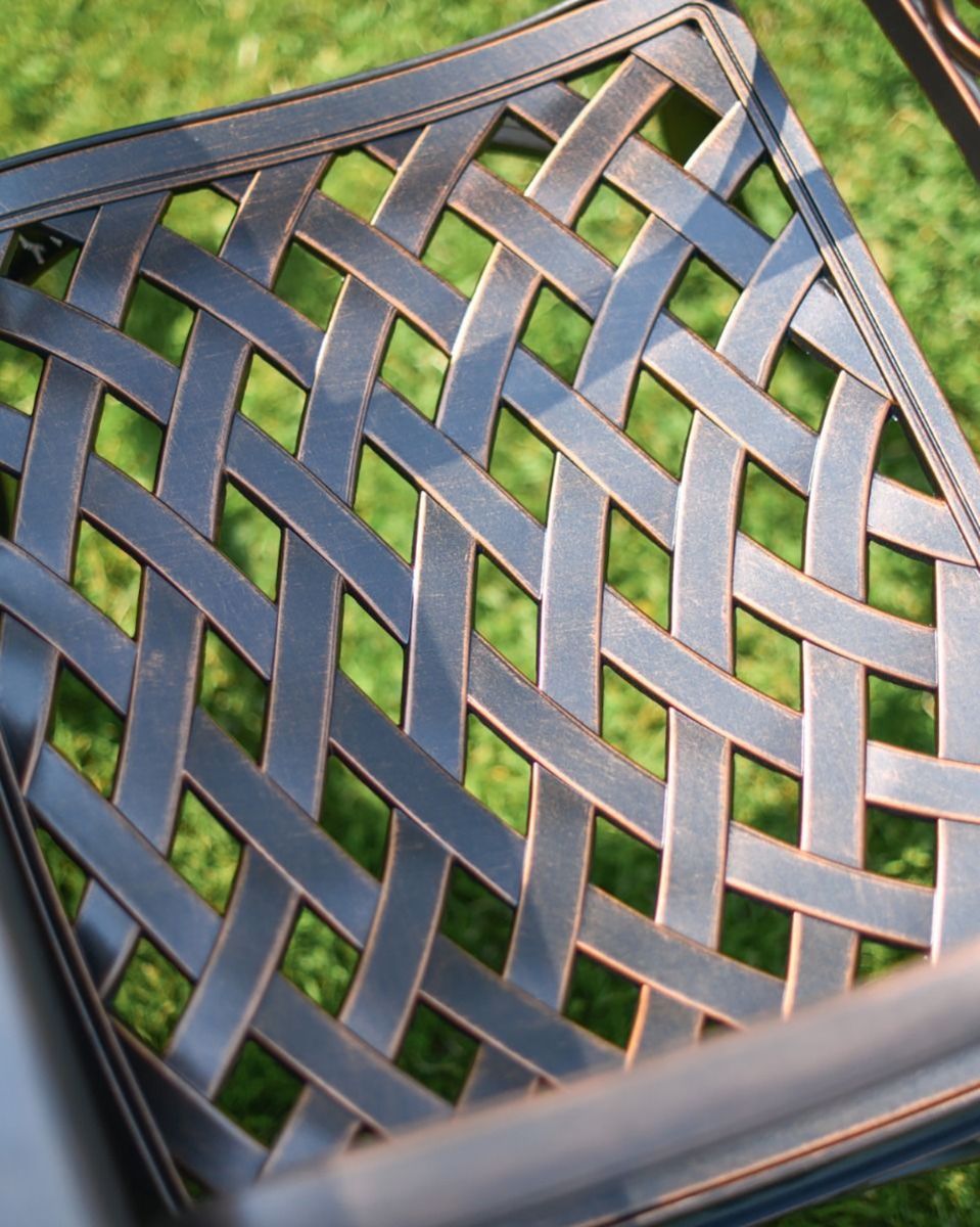 Close-up of the Lattice Design on the Seat of the Chair