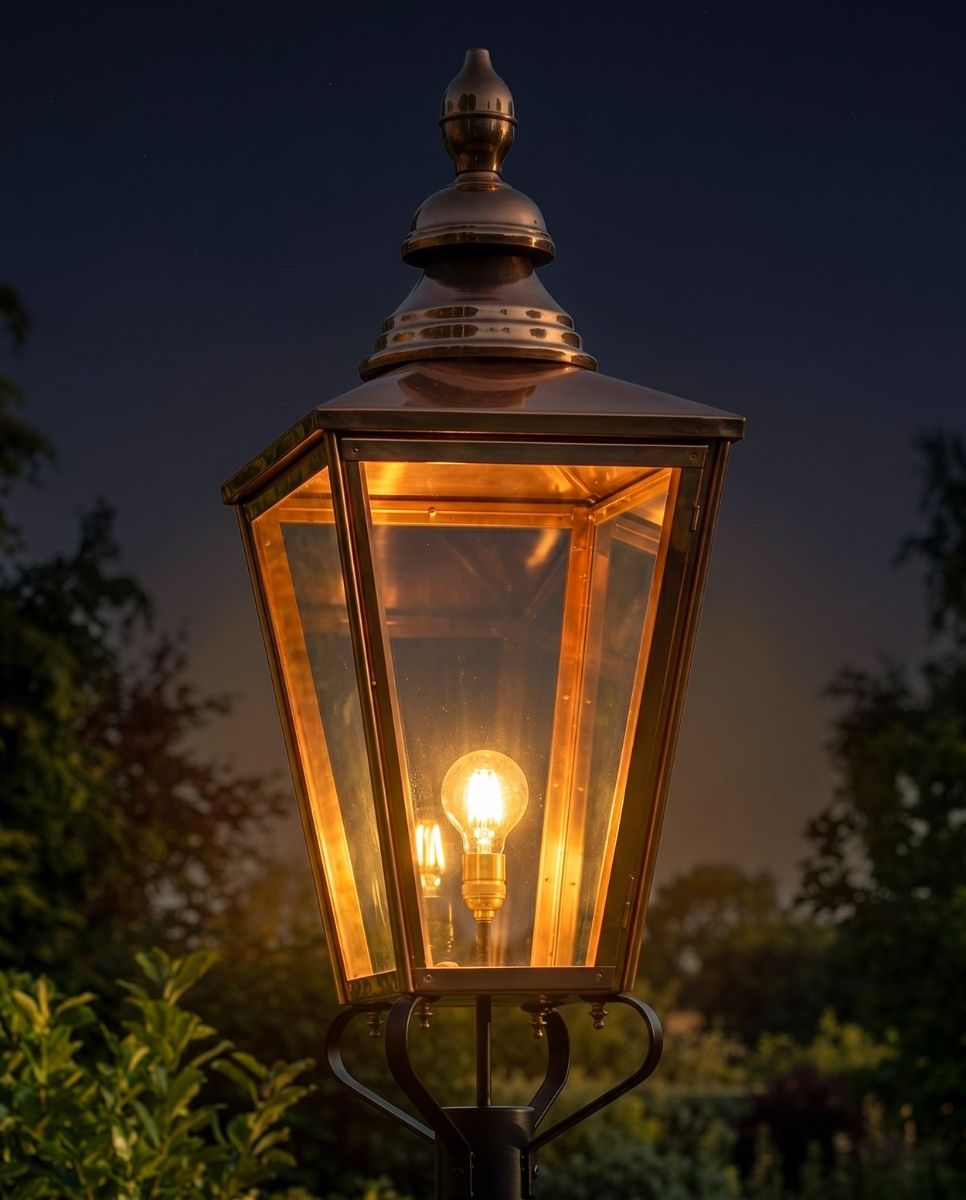 Copper ’Rochester’ Lantern Deluxe Digital Illustration At night