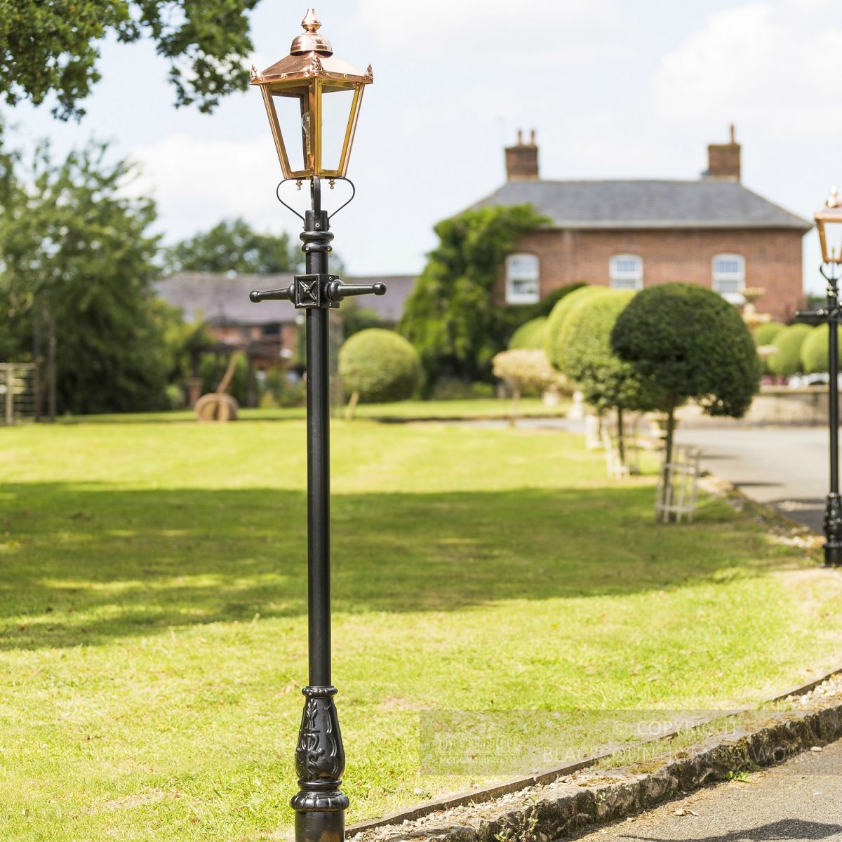 Copper Victorian Lamp Post Set at 2.3m in Height