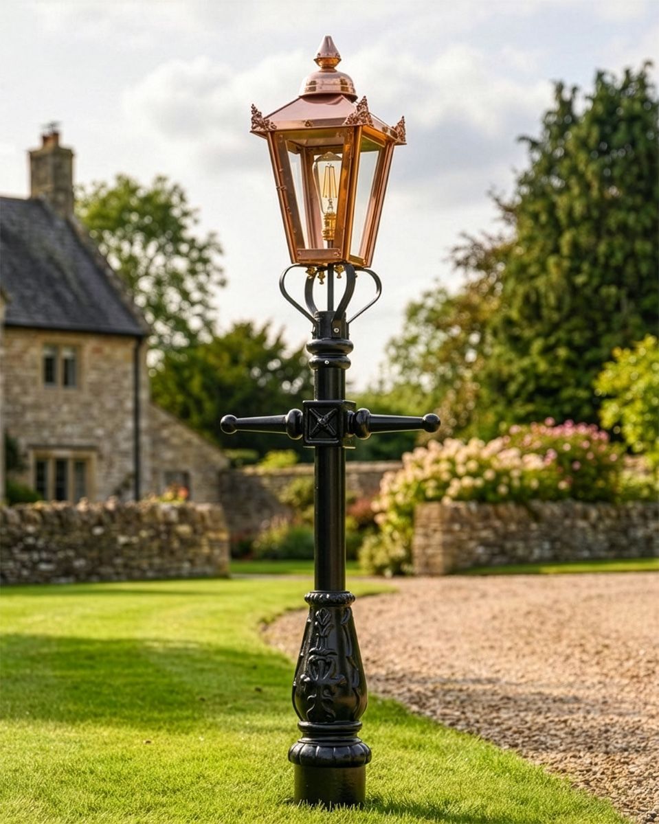 Copper Victorian Miniature Lamp Post - 1.5m digital illustration