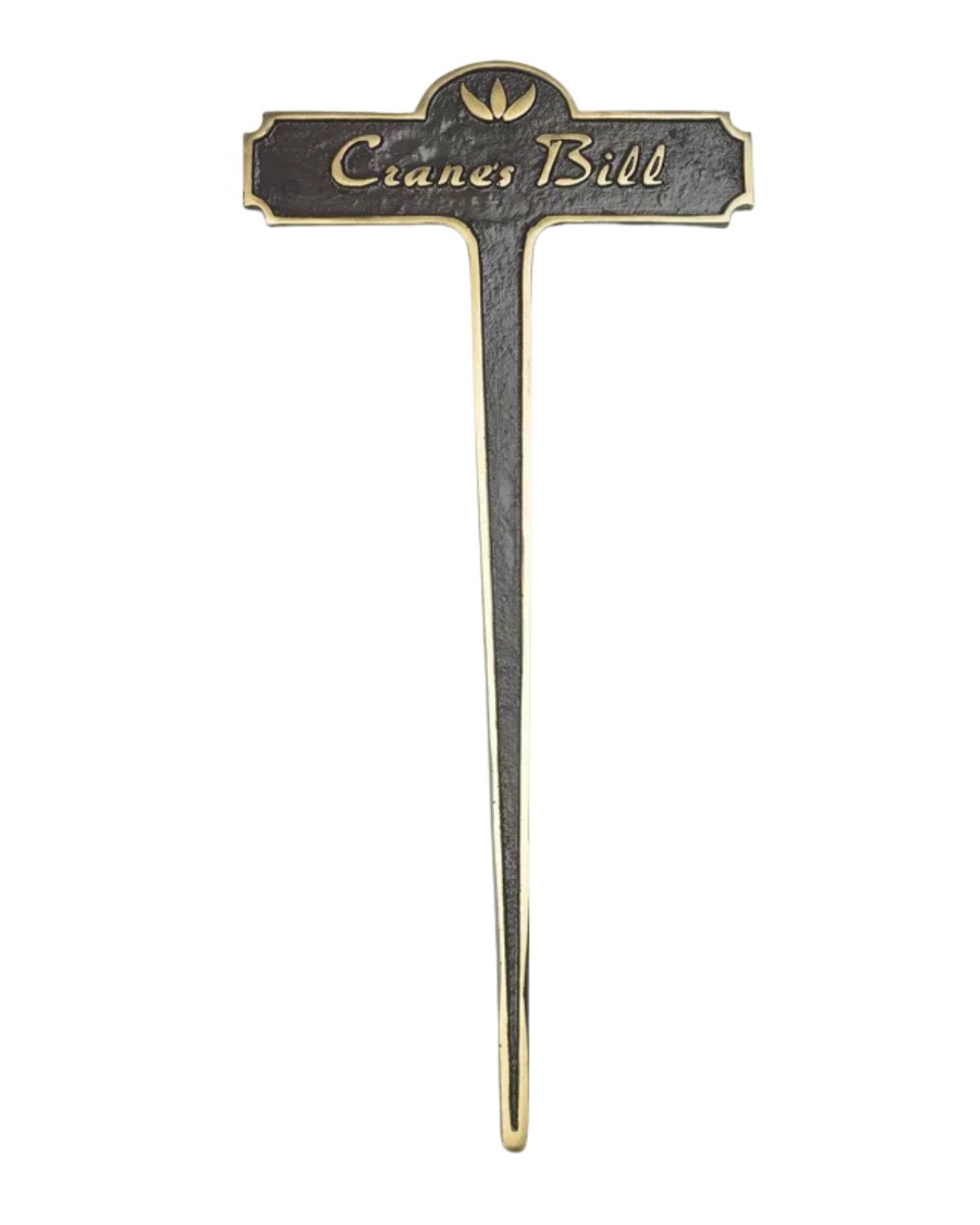 Crane’s Bill Brass Garden Plant Marker