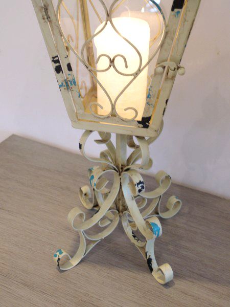 Shabby Chic Cream Candle Table Lantern Shabby Chic Cream Candle Table Lantern