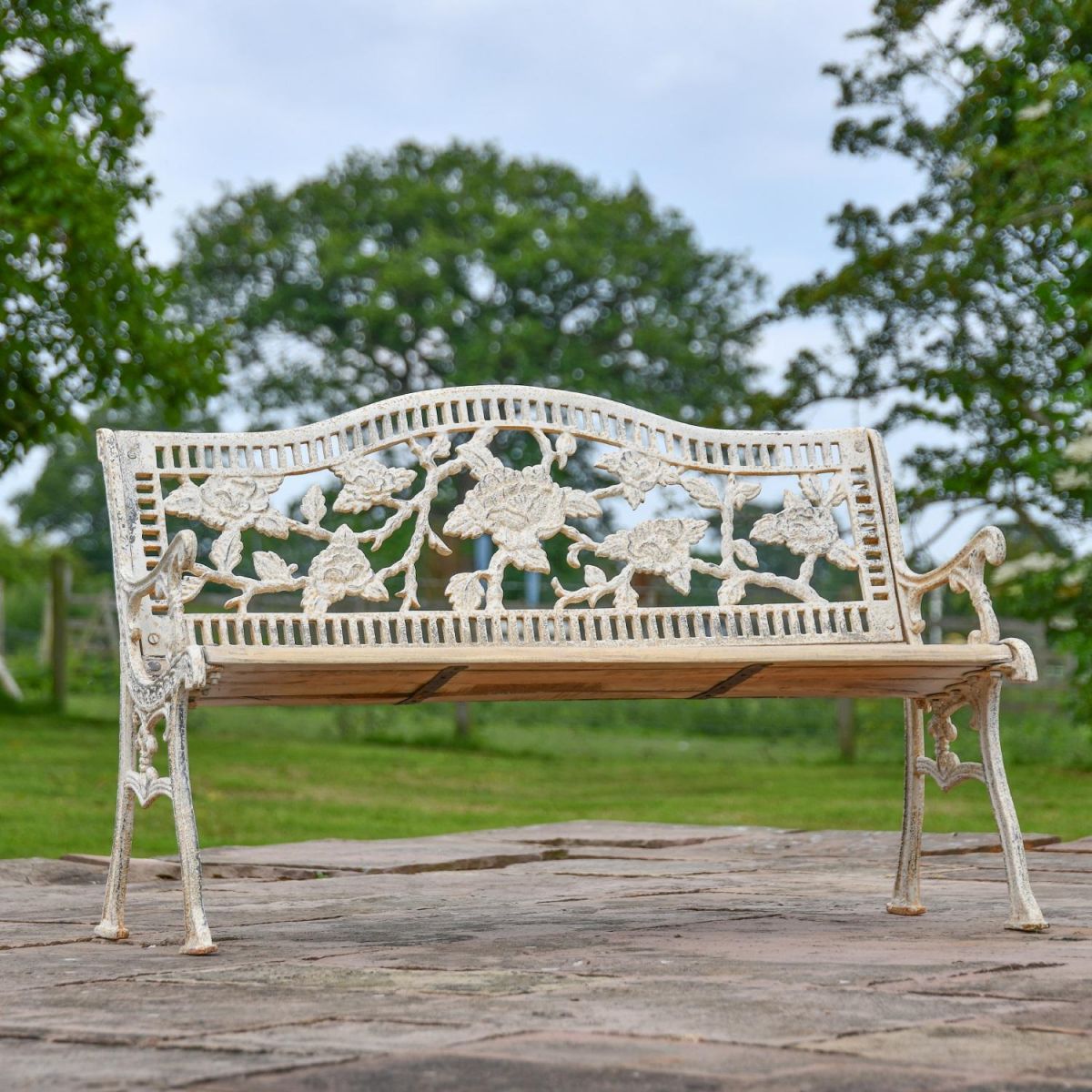Antique Cream Rose Garden Bench Antique Cream Rose Garden Bench