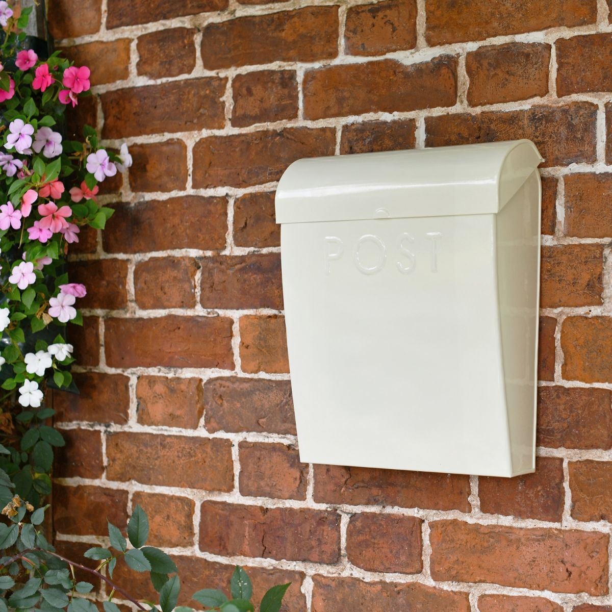 Cream Finish Modern Wall Mounted Post Box