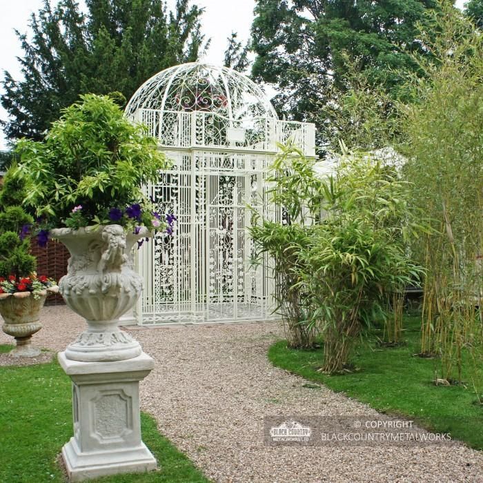 "The Royal Alexandria" Cream Wrought Iron Gazebo with Doors