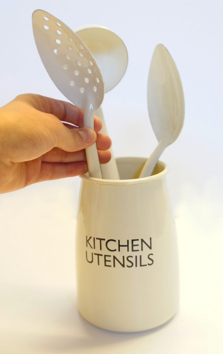 “Honey Pot House” Enamelled utensil holder