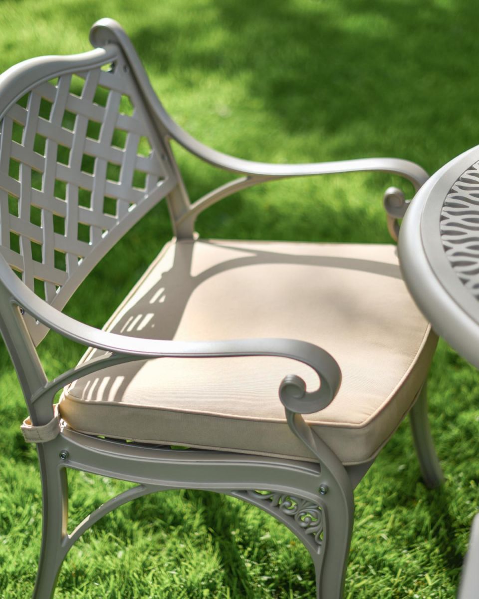 Cream Rectangular Fabric Cushion for Outdoor Furniture Seats