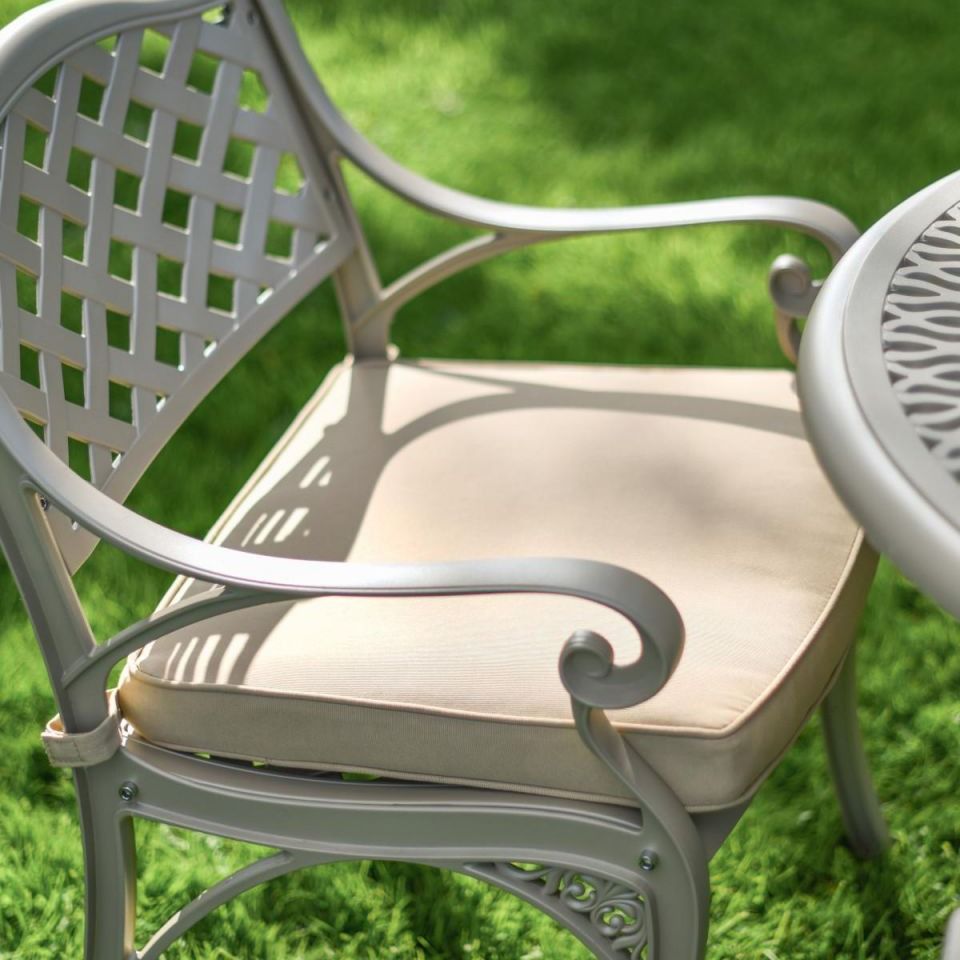 Cream Rectangular Fabric Cushion for Outdoor Furniture Seats