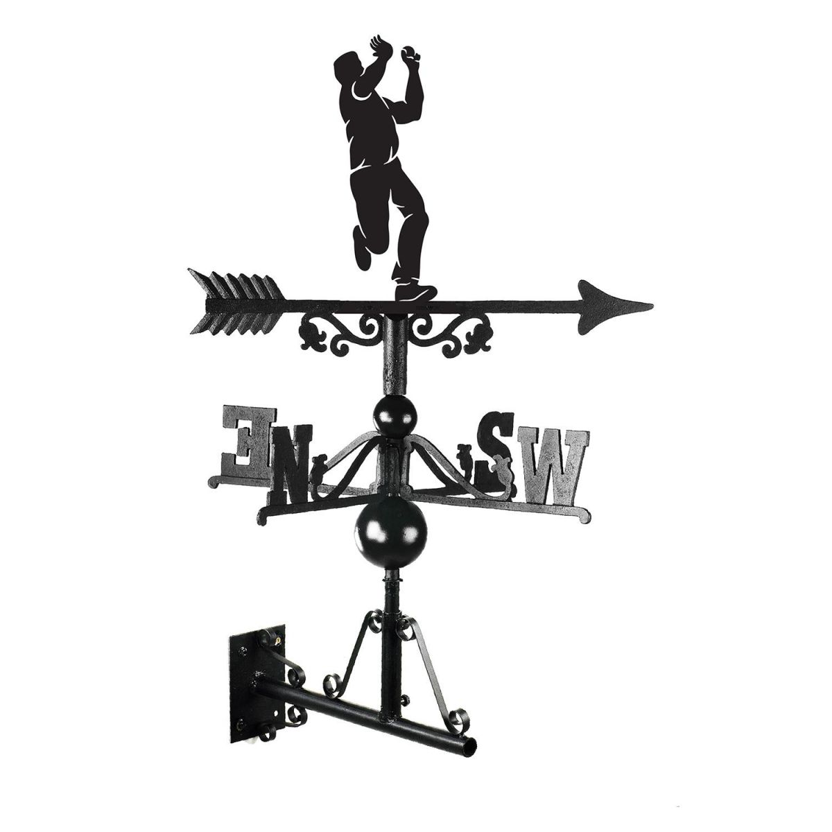 Cricket Bowler Weathervane Finished in Black