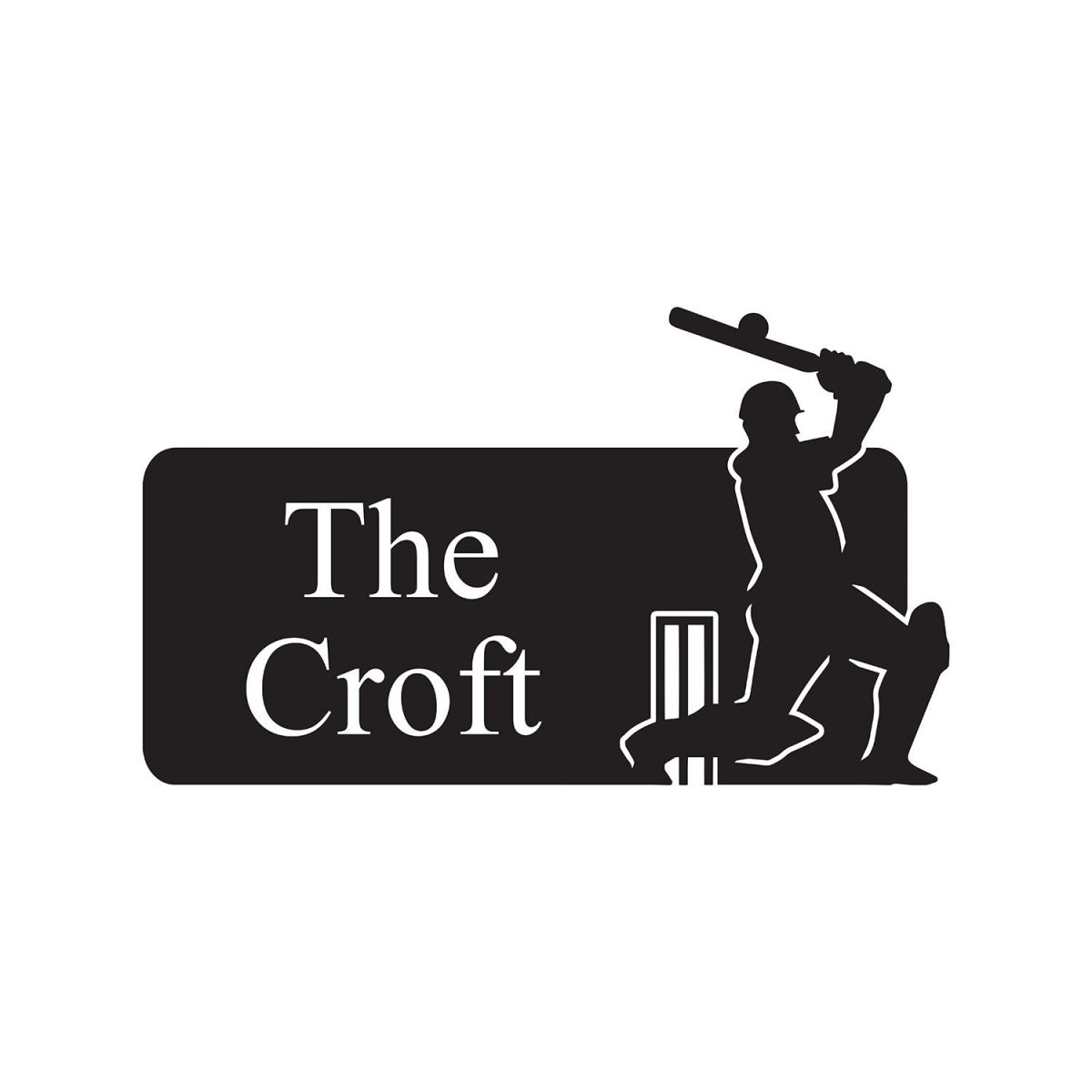 Cricket Player Iron House Name Sign Finished in Black