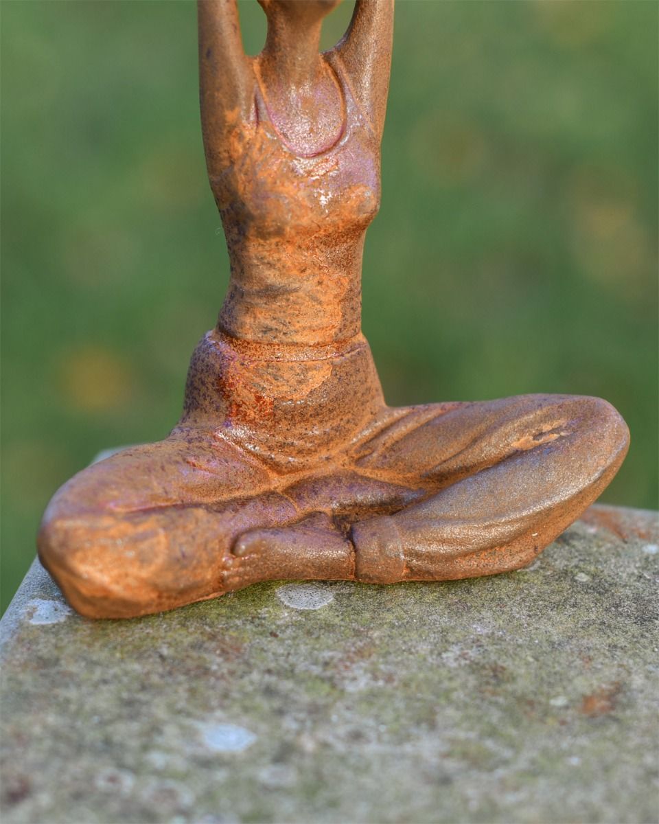 Close up of Yoga Pose Garden Sculpture 