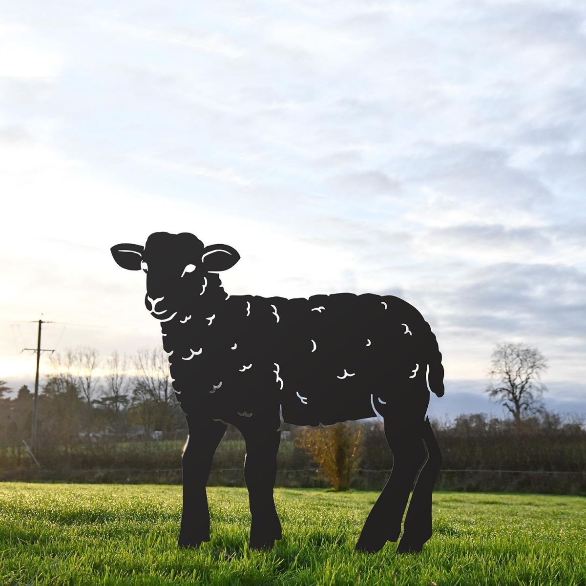Curly Lamb Silhouette in Black 