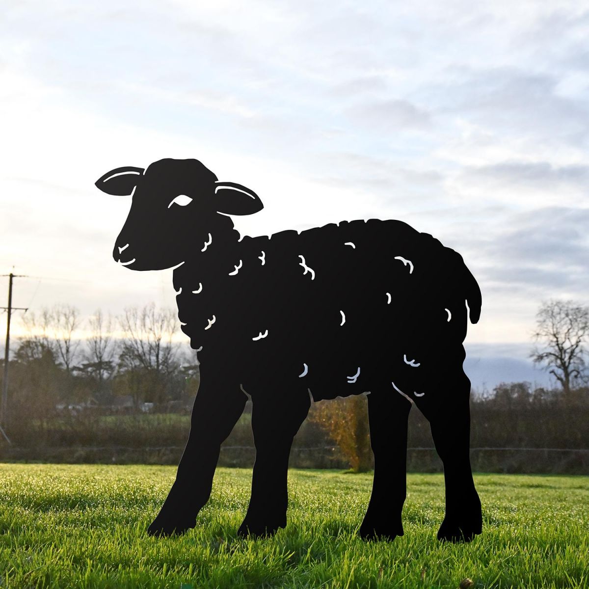 Curly Lamb Silhouette in Black 
