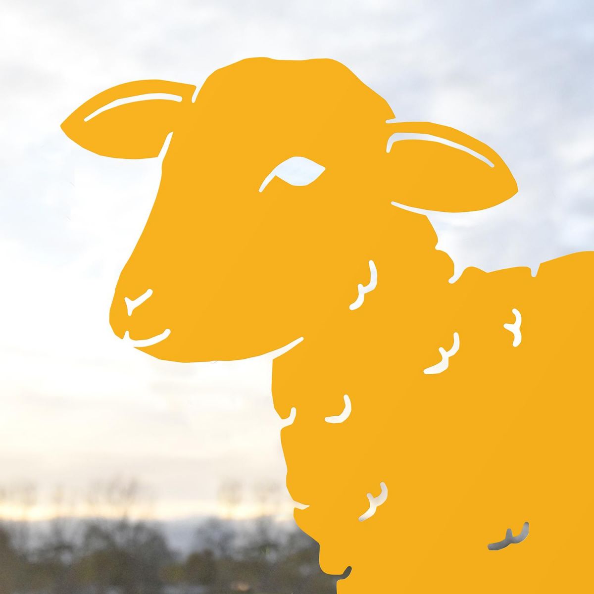 Close-up of the Head on the Curly Lamb Silhouette