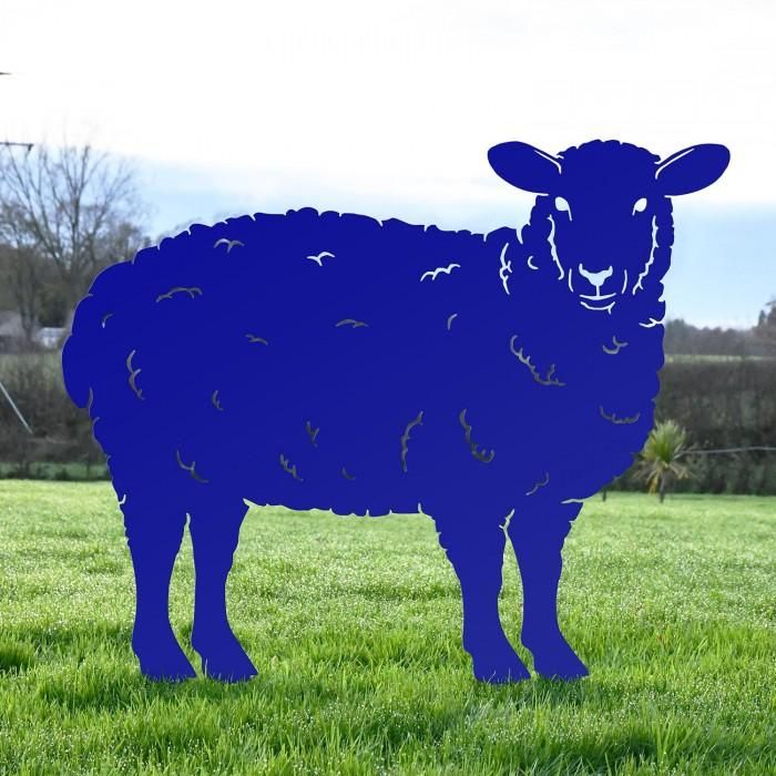 Curly Sheep Silhouette in Blue