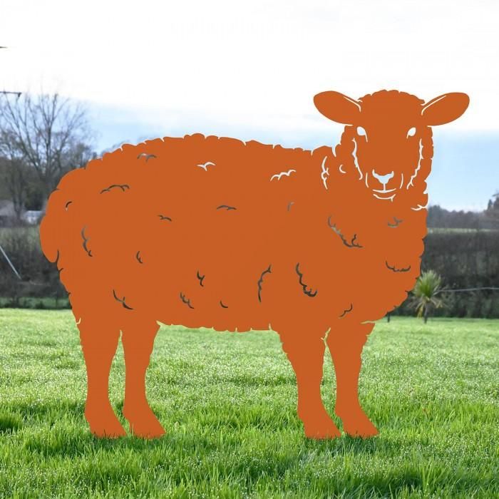 Curly Sheep Silhouette in Orange