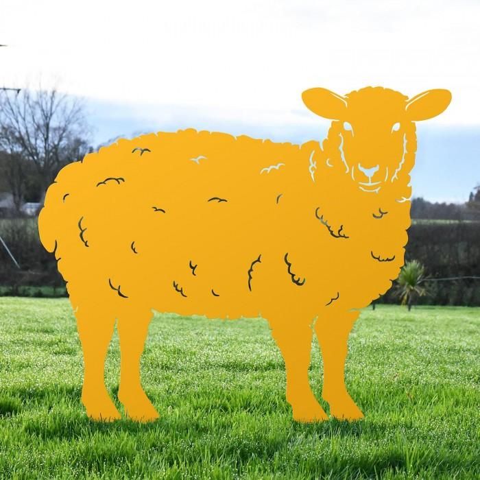 Curly Sheep Silhouette in Yellow