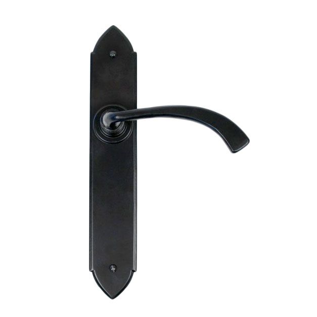"Verona" Curved Black Medieval Lever Handle