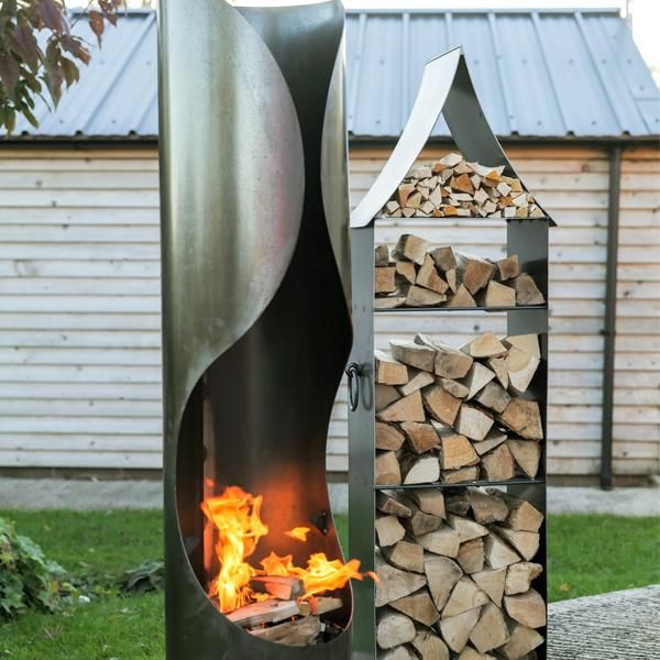Chimenea With Swing Arm Grill in Situ in the Garden