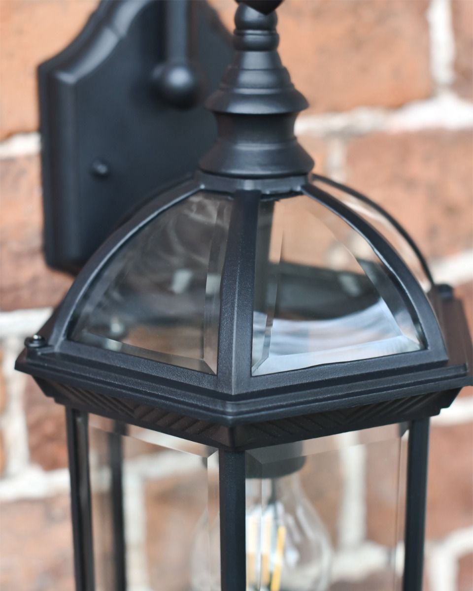 Close Up of glass Panels on Wall Lantern