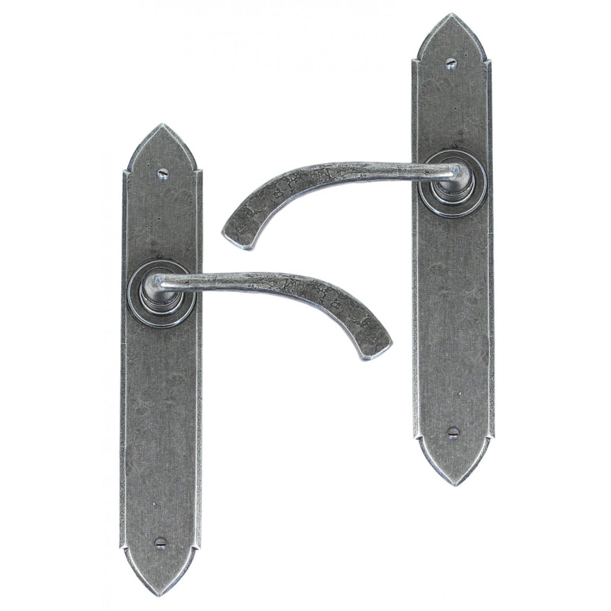 "Verona" Curved Pewter Medieval Lever Handle