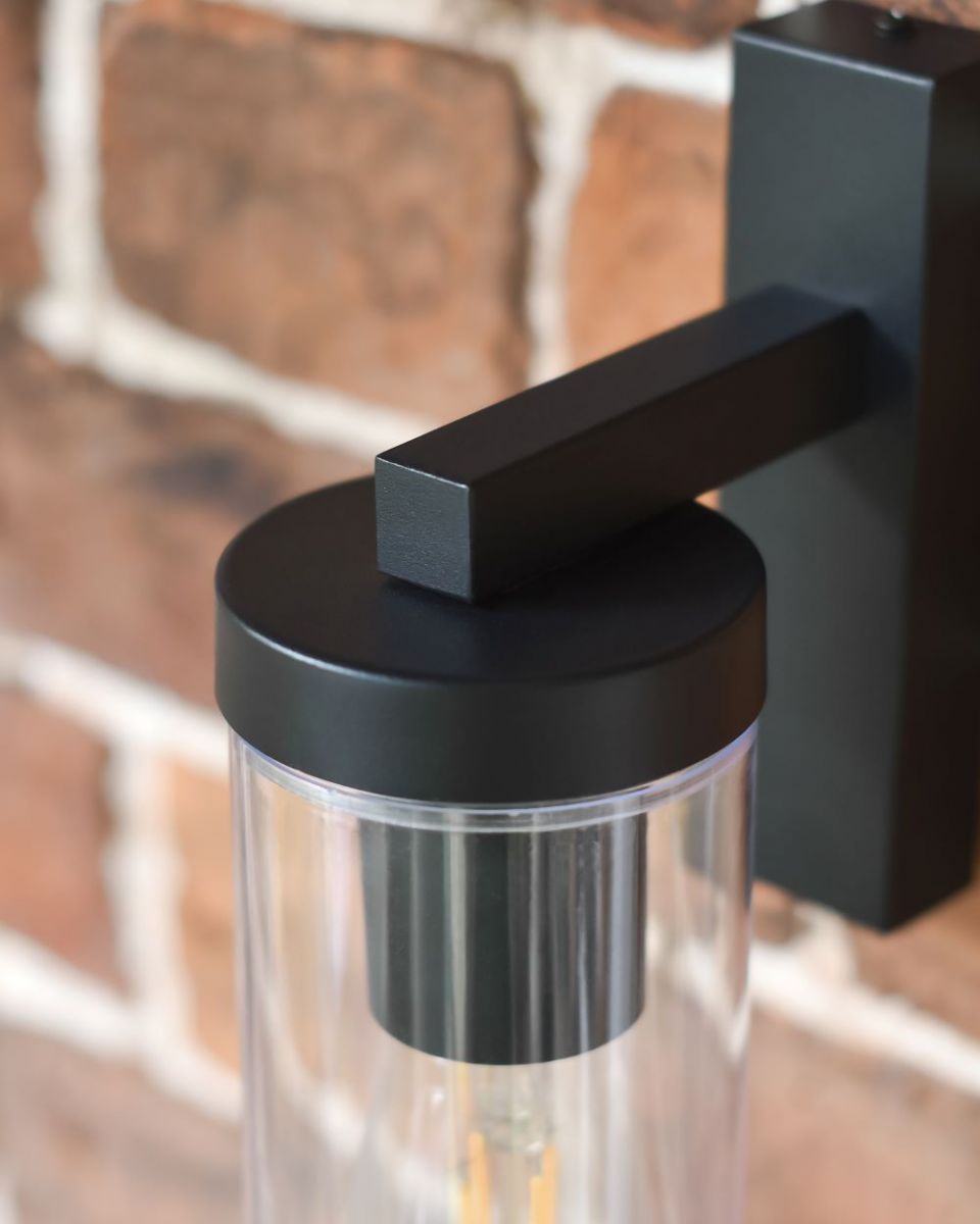 Close up of top and bracket of wall light