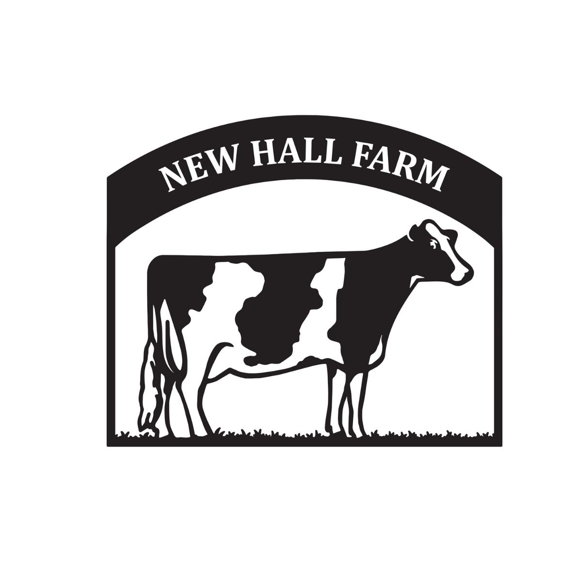 Steel Dairy Cow House Name Sign On White Background  Steel Dairy Cow House Name Sign On White Background