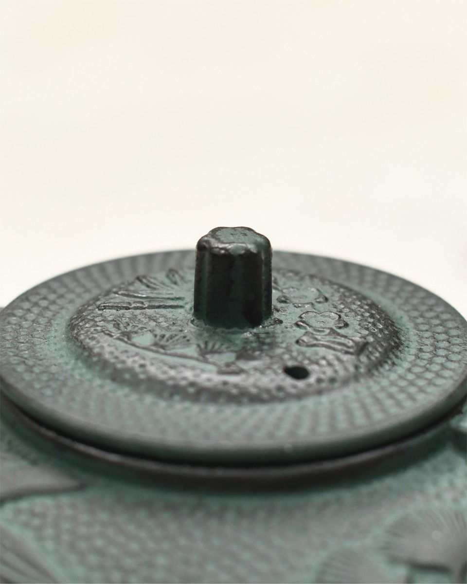 Close up of Lid on Oriental Style Teapot Close up of Lid on Oriental Style Teapot