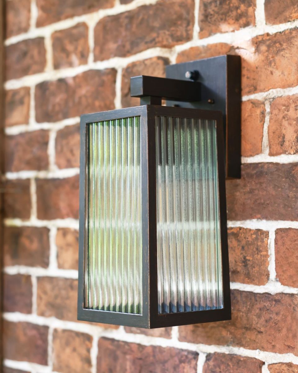 Davenport Ribbed Glass Wall Light Three Quarter View