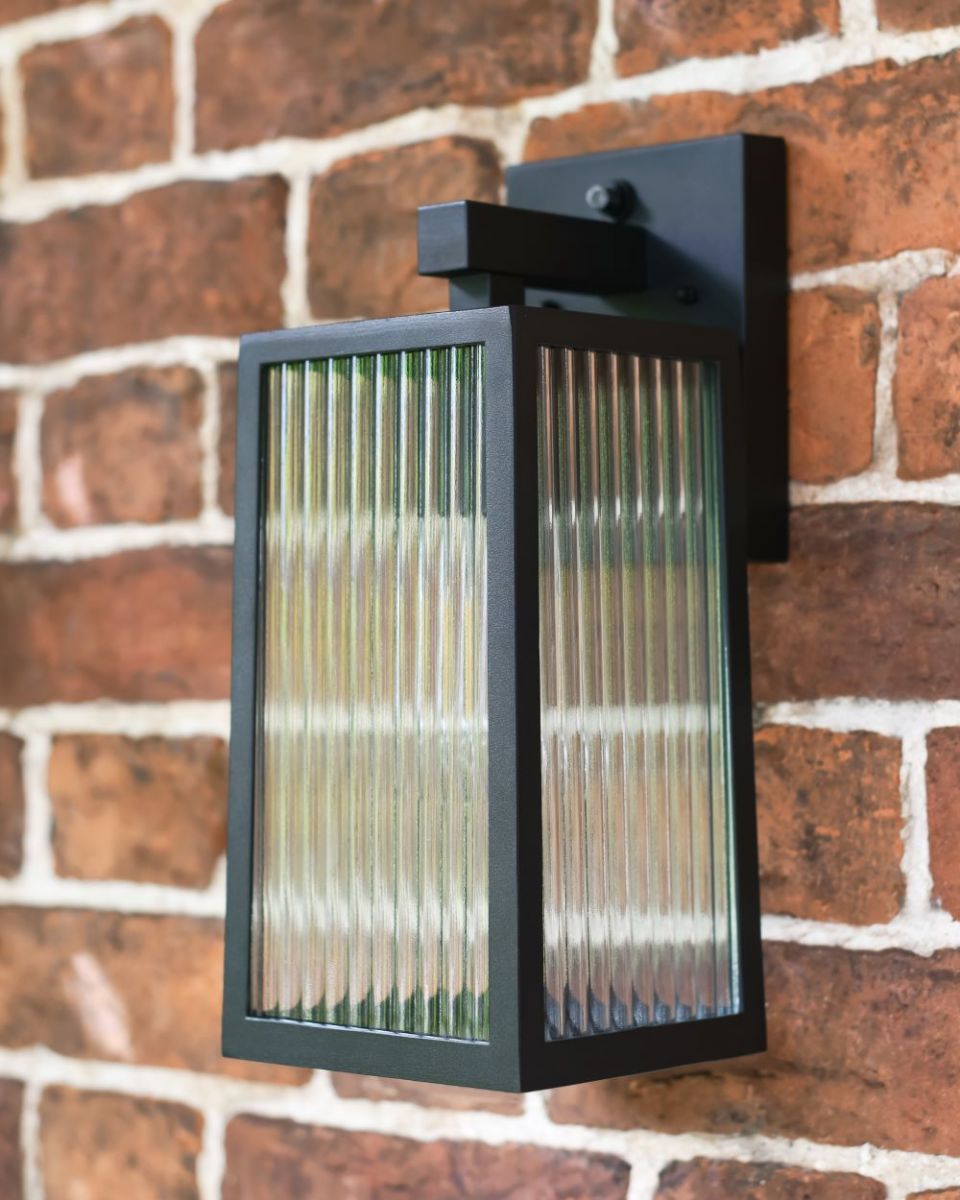 Davenport Ribbed Glass Wall Light Three Quarter View