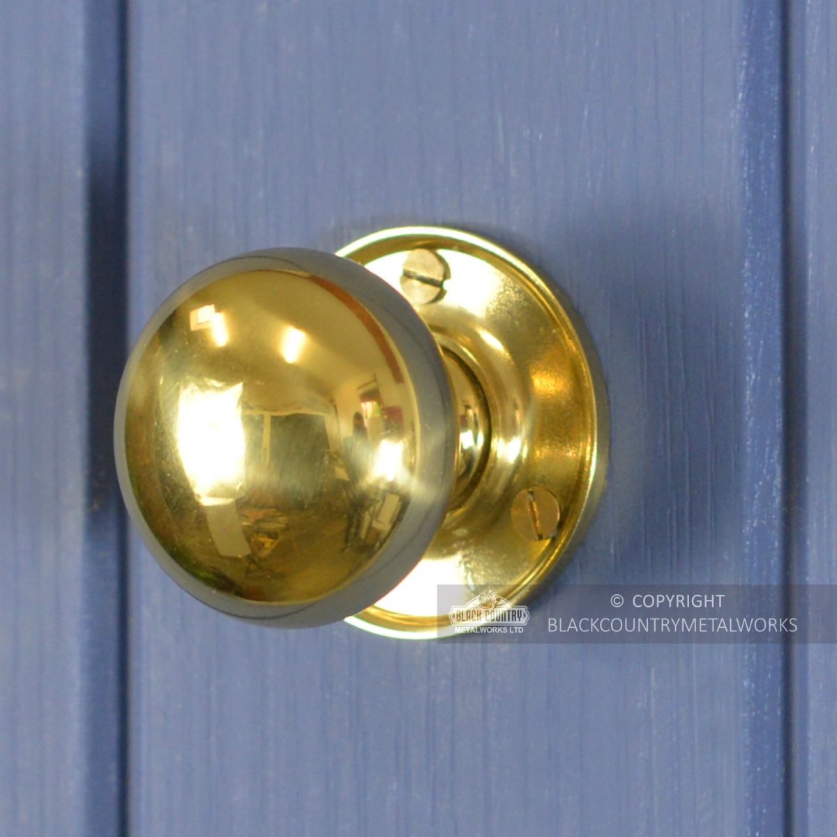 50mm Round Polished Brass Door Knobs