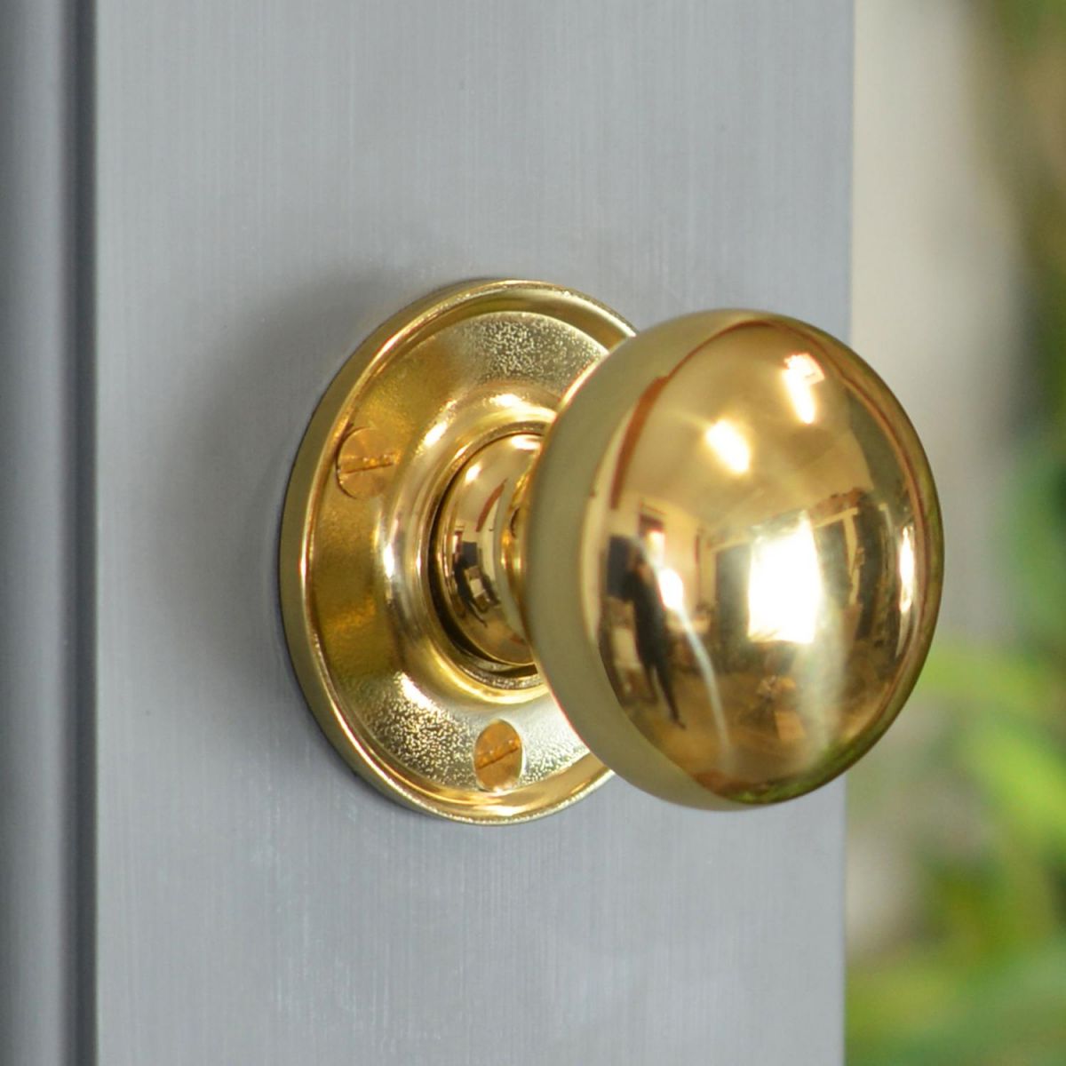 50mm Round Polished Brass Door Knobs