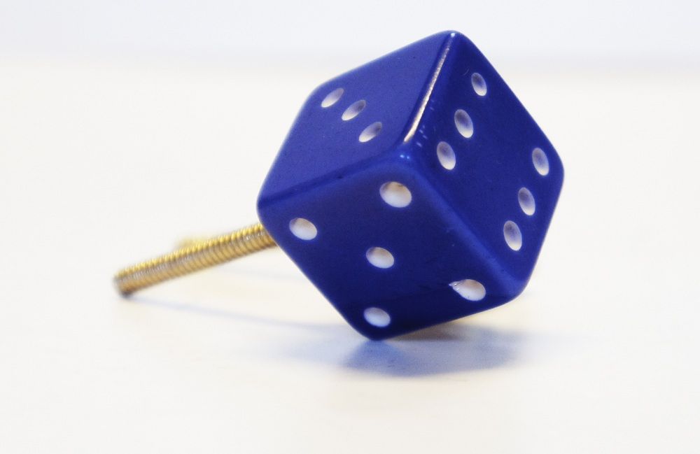 Blue Dice Cabinet Knob Blue Dice Cabinet Knob