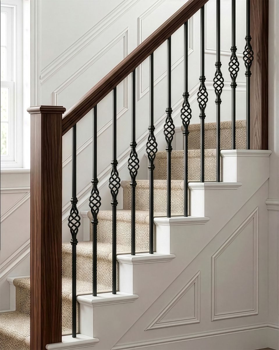 Decorative Basket Stair Spindle - Spindle ONLY - No Bracket digital illustration