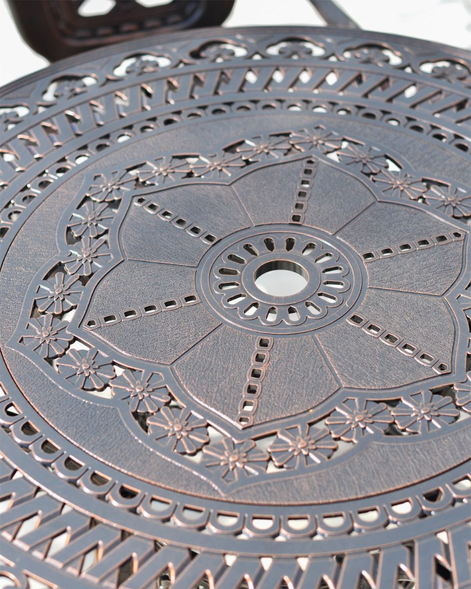 Parasol Holder In Copper Garden Table 