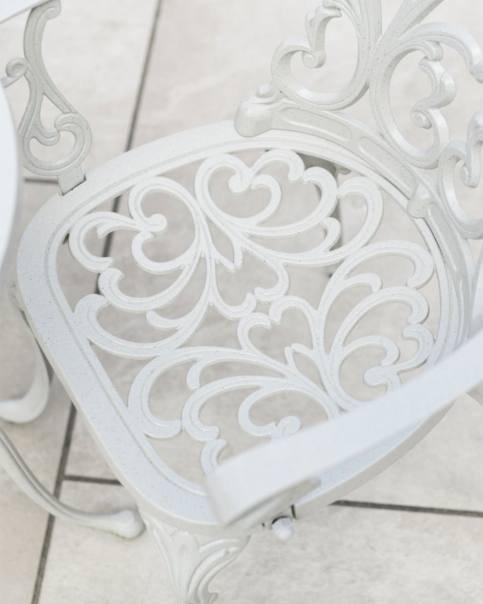 Decorative White Garden Seat