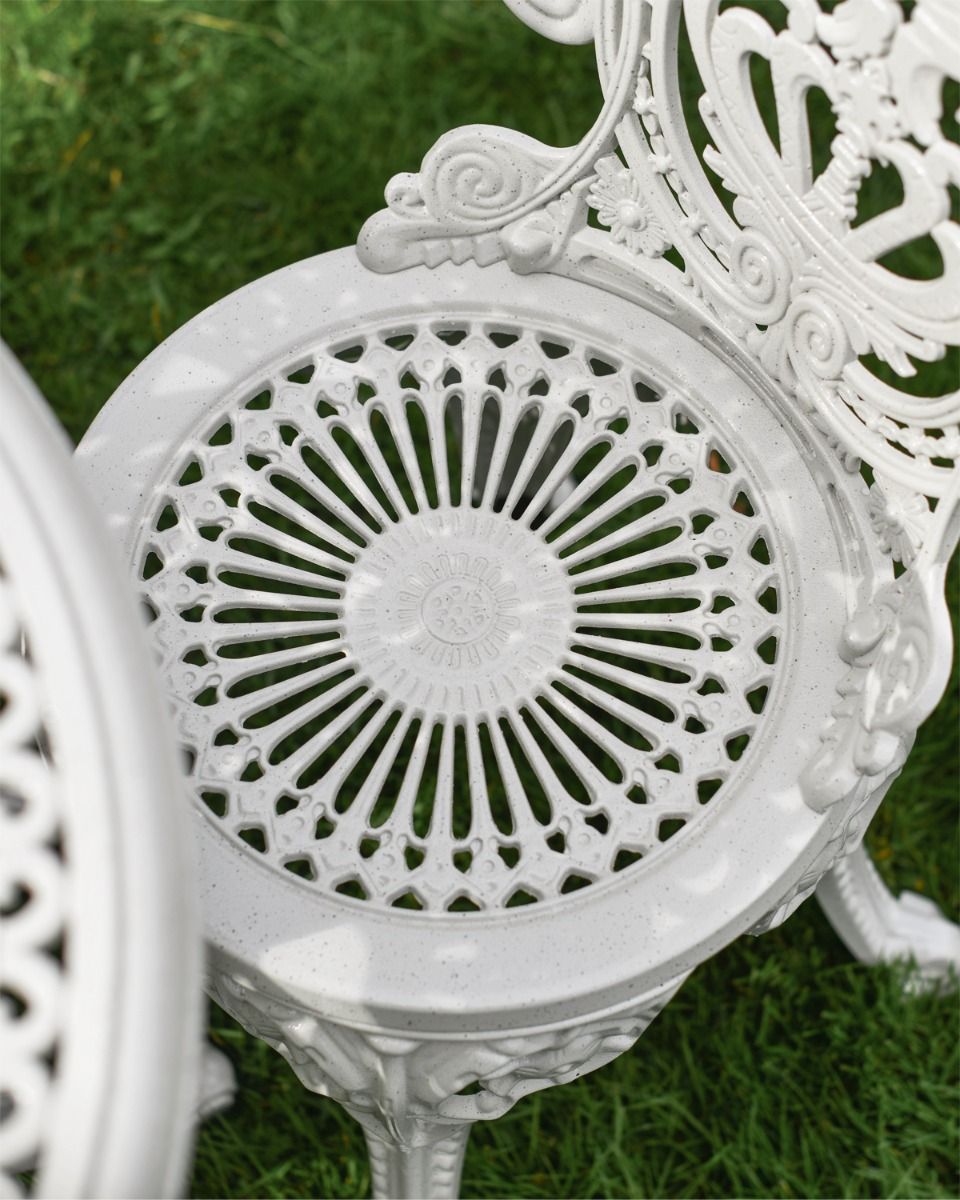 Circular Design on Cast Aluminium Garden Chair