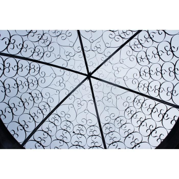 Shot of Roof Detail on Deluxe Calistas Acropolis Cast Iron Gazebo - Black