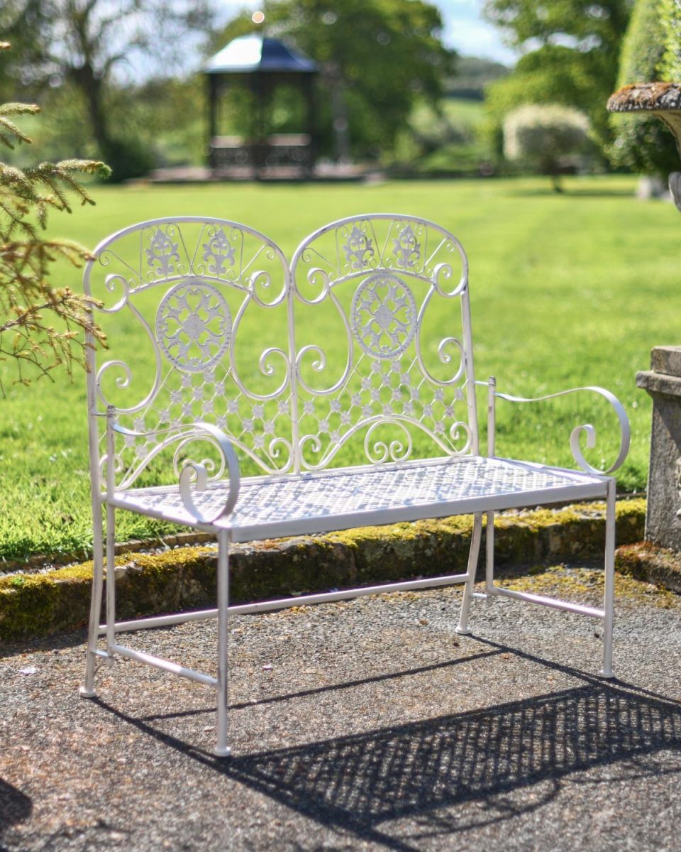 Deluxe Cerberus Ornate Two Seater Garden Bench in Situ