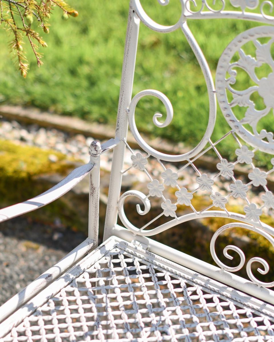 Close-Up of Armrest, Backplate and Seat on Two Seater Garden Bench