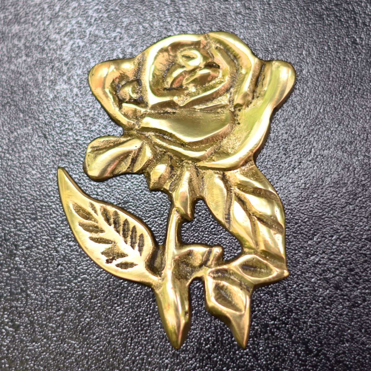 Polished Brass "Tudor Rose" Design on the Front of the Post Box