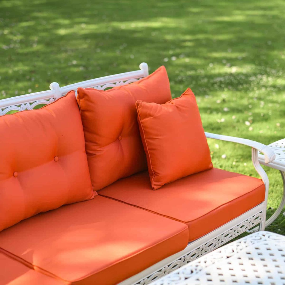 Close-Up of Three-Seater Sofa with Cushions