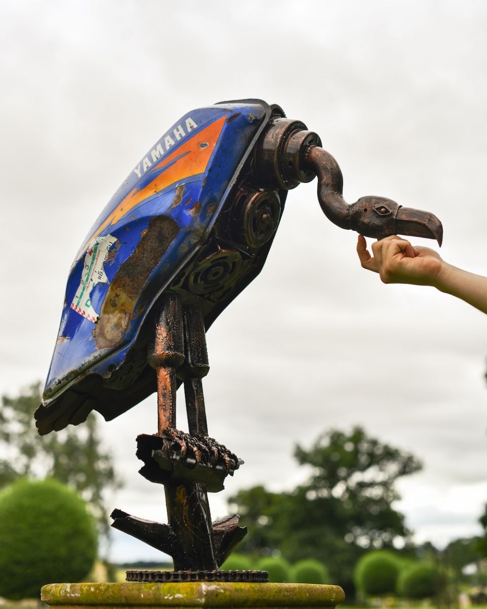 Scale image of scrap metal art sculpture Scale image of scrap metal art sculpture