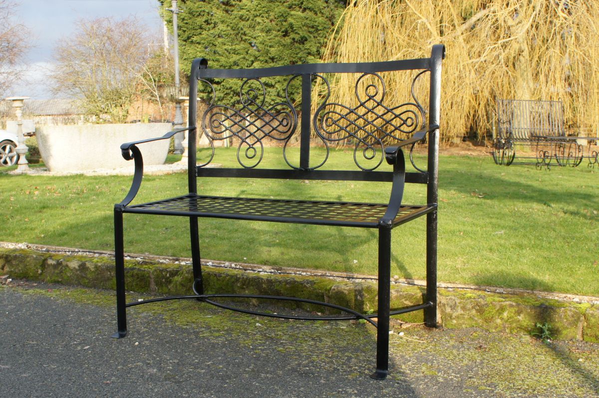  Grey Wrought Iron Garden Bench
